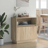 LED Sideboard Sonoma Oak 71 x 34.5 x 75 cm Engineered Wood 869652