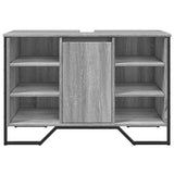 Bathroom Sink Cabinet Grey Sonoma 91x35x60 cm Engineered Wood 848667