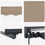 Manual Awning Frame with LEDs Beige and Anthracite 4.5 x 3.5 m 3420908
