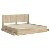 Bed Frame with Storage and Headboard Sonoma Oak 200 x 200 cm 3413919