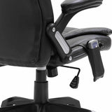 20235 Massage Office Chair Black Faux Leather