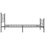 Metal Bed Frame without Mattress with Footboard Black 100x200cm 376515
