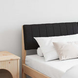 Upholstered Headboard Black 160 cm Solid Pine Wood 879221