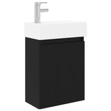 Bathroom Vanity Unit with Tap Black 45.5 x 22.5 x 84 cm 889442