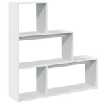 ZNTS Room Divider Bookcase 3-Tier White 123x29x123 cm Engineered Wood 857985