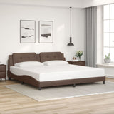 Bed Frame with LED without Mattress "Zadar" Brown 200x200 cm 3214133