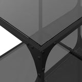 Coffee Table with Black Glass Top 78.5x40x40 cm Steel 845977