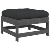 7 Piece Garden Lounge Set with Cushions Grey Solid Wood 3185943