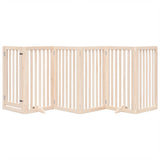 Dog Gate with Door Foldable 6 Panels 300 cm Poplar Wood 352239