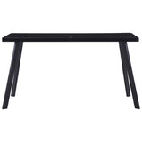 ZNTS Dining Table Black 140x70x75 cm Tempered Glass 281873