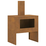 Fire Pit Brown 60 x 40 x 96 cm Weathering Steel 858935