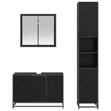 Bathroom Furniture Set 3 pcs Black Oak Engineered Wood 3402398
