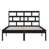 Bed Frame without Mattress Black King Size Solid Wood 3101227
