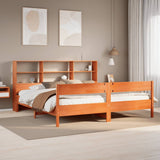 Bookcase Bed without Mattress Wax Brown 200x200cm Solid Wood Pine 3322977