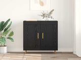 Sideboard Black Oak 69.5 x 34 x 90 cm Engineered Wood and Iron 881596