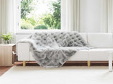 Anti-Slip Faux Rabbit Fur Blanket Olite 4 pcs Grey 130 x 150 cm 42021813