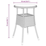 5 Piece Garden Bistro Set with Cushions Black Poly Rattan 3187441
