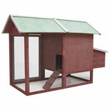 Chicken Cage Mocha 170x81x110 cm Solid Pine & Fir Wood 170862