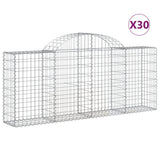 Arched Gabion Baskets 30 pcs 200x30x80/100 cm Galvanised Iron 3146106