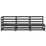 3 Piece Garden Lounge Set Grey Solid Pinewood 805707