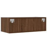 TV Cabinet with LED Lights Brown Oak 75x35.5x25 cm 860235
