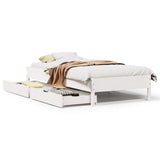 Bed Frame without Mattress White 100x200 cm Solid Wood Pine 3301717