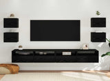 Wall Mounted TV Cabinet 4 pcs Black Oak 30.5 x 30 x 30 cm 8009599