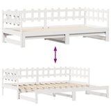 Daybed with Trundle and Drawers without Mattress White 90x200 cm 3302252