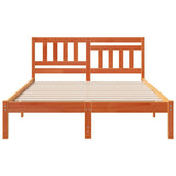 Bed Frame with Headboard Wax Brown 120 x 190 cm Solid Pine Wood 872244