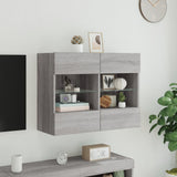 TV Wall Cabinet with LED Lights Grey Sonoma 78.5x30x60.5 cm 837104