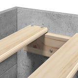 Bed Frame without Mattress Concrete Grey 100x200cm Engineered Wood 3295488
