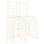 Double Wheelie Bin Storage White Solid Wood Pine 3157686