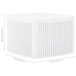 ZNTS Side Table White 54x54x36.5 cm Plastic 48774