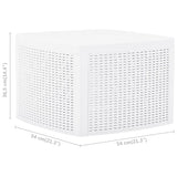 ZNTS Side Table White 54x54x36.5 cm Plastic 48774