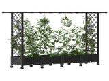Raised Bed with Trellis and Roof Black 203 x 40 x 127 cm PP 3423157