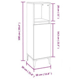 3 Piece Bathroom Cabinet Set Smoked Oak Engineered Wood 3185548