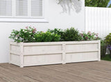 Garden Planter White 150x50x50 cm Solid Wood Pine 837485