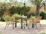 Garden Dining Set 5 pcs Brown Poly Rattan 3380898