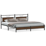 Metal Bed Frame without Mattress Brown Oak 200x200 cm 3325130