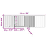 Dog Gate with Door Foldable 4 Panels 320 cm Poplar Wood 352179