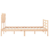 Bed Frame without Mattress Double Solid Wood 3195261