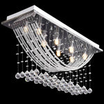 White Ceiling Lamp with Glittering Glass Crystal Beads 8 x G9 29 cm 241391