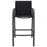 Garden Bar Chair Set of 2 Black Steel, Textilene Standard 48116