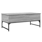 ZNTS Coffee Table Grey Sonoma 100x50x40 cm Engineered Wood and Metal 845379