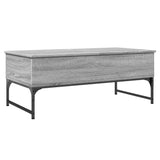 ZNTS Coffee Table Grey Sonoma 100x50x40 cm Engineered Wood and Metal 845379