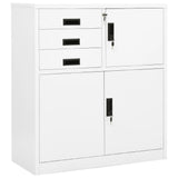 Office Cabinet White 90x40x102 cm Steel 336405