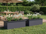 Garden Planter with LED 2 pcs Antracite 30 x 80 x 30 cm Steel 8008103