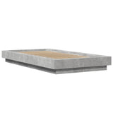 Bed Frame with LED Lights without Mattress Concrete Grey 75x190cm 3281157
