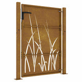 Garden Gate 105x130 cm Corten Steel Grass Design 153228