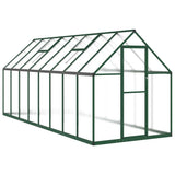 Greenhouse with Base Frame Green 445x169x195 cm Aluminium 3266333